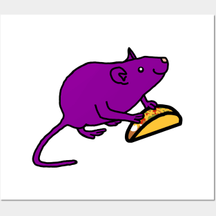 Funny Rat with Taco Posters and Art